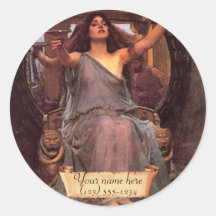 Bookplate del Pre-Raphaelite de "Circe" Etiqueta