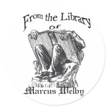 bookplate from the library creepy guy, Marcus W... sticker