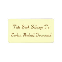Bookplate with Customizable Name Custom Address Labels