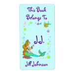 Bookplates Sea Mermaid Points @ Initials Labels