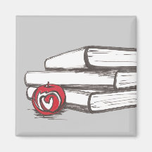 Books + An Apple | Magnet | Customizable