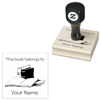 Books BookPlate Design Wooden Stamp