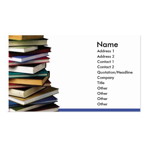 Books Business card (front side)