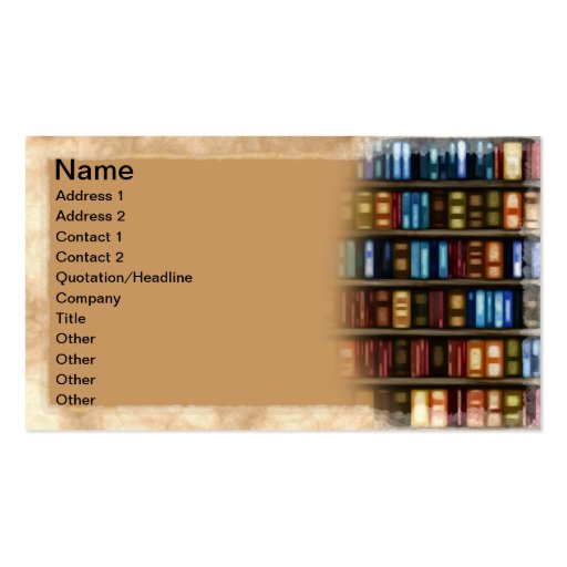 Books Business Card Templates (front side)