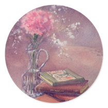BOOKS & CARNATION by SHARON SHARPE stickers