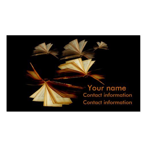 Books give you wings business card (front side)