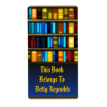 Books In Shelf Bookplate Sticker Labels