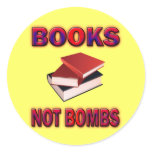 BOOKS NOT BOMBS STICKER