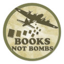 Books not Bombs stickers by jamierushad Books not Bombs stickers