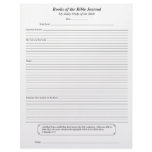 Books of the Bible Journal Page Personalized Letterhead
