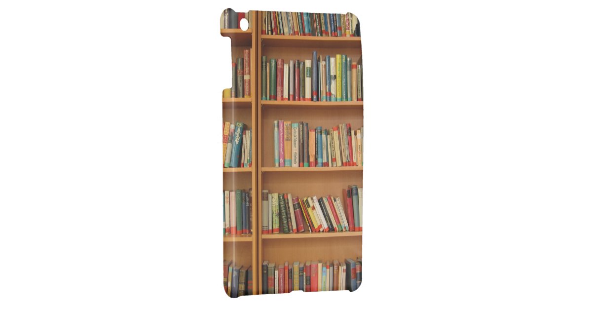 Bookshelf background iPad mini cover Zazzle