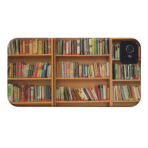 Bookshelf background iPhone 4 cases