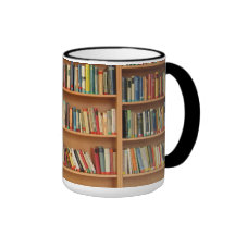 Bookshelf background mugs
