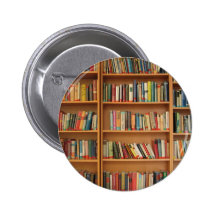 Bookshelf background pinback button