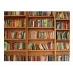 Bookshelf background postcards
