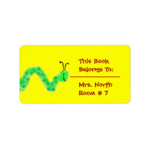Bookworm Book Plate Custom Address Labels