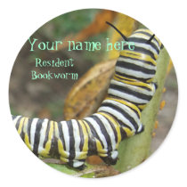 Bookworm Bookplate stickers