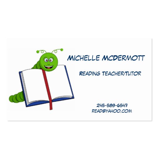 Bookworm Business Card (front side)