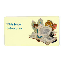 Bookworm Fairy Custom Shipping Label