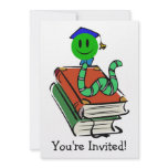 Bookworm Green Smiley Invitation For Any Occasion