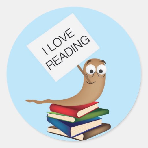 Bookworm With Sign Classic Round Sticker Zazzle 1235