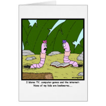 Bookworm: Worm Cartoon Card