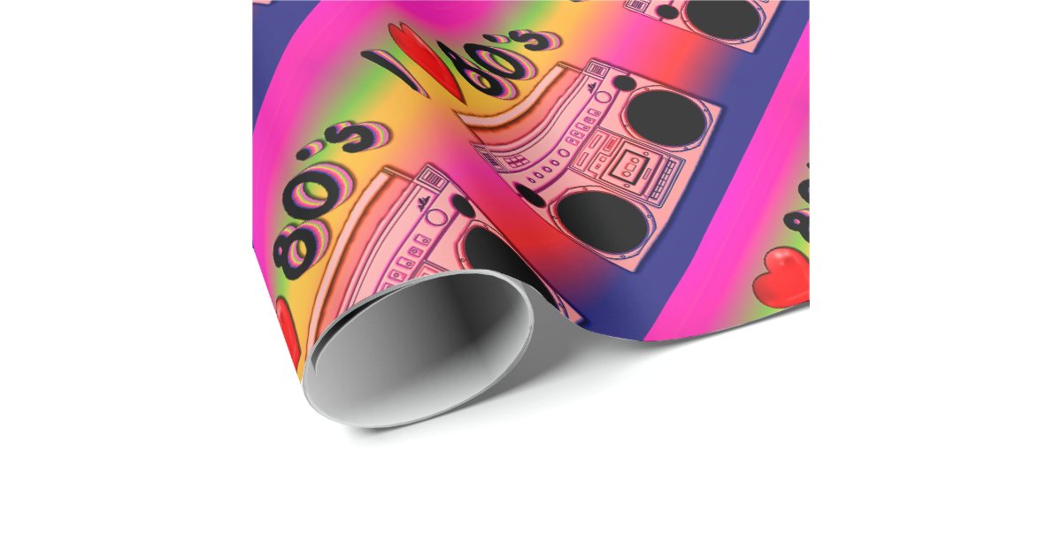 Boombox 80's Retro 80's Wrapping Paper Zazzle