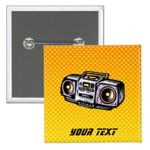 Boombox amarillo-naranja pin