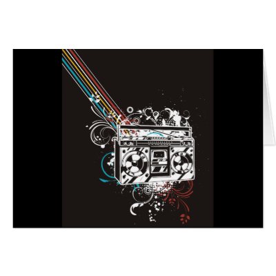Boombox Boom Box Ghetto Blaster Jambox Card by fotoshoppe