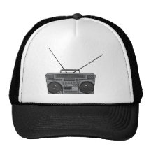 Boombox Ghetto Blaster Jambox Radio Cassette Trucker Hat