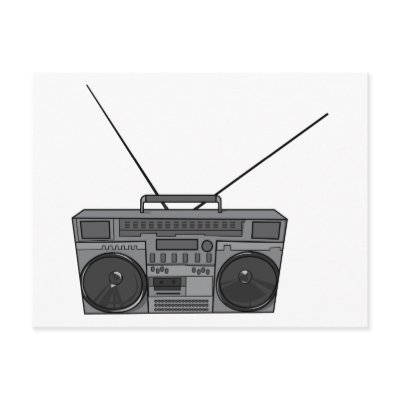 Boombox Ghetto Blaster Jambox Radio Cassette Post Card by goodnewsgifts