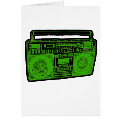 boombox ghetto blaster radio card by dustyvinyldesign