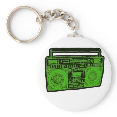 boombox ghetto blaster radio key chain by dustyvinyldesign