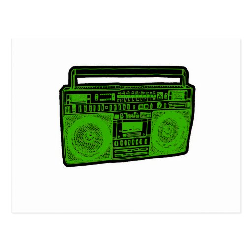boombox ghetto blaster radio post card