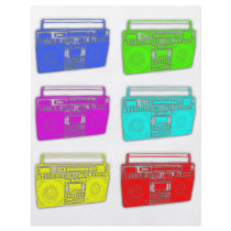 BOOMBOX multi color raver flyers