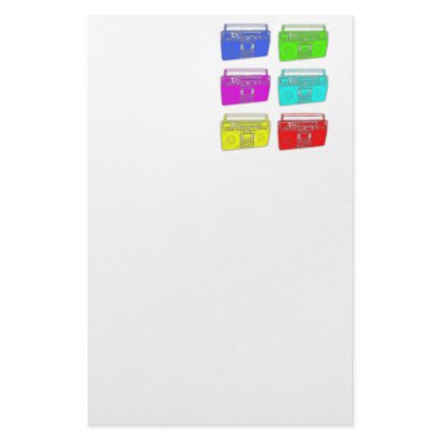 BOOMBOX multi color raver Stationery Paper by clubelectrogear