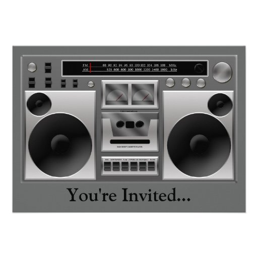 Boombox Radio Graphic Invites