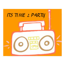 BOOMBOX SAYING ITS TIME 2 PARTY POSTER posters