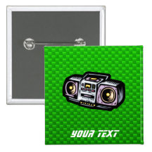 Boombox verde pin