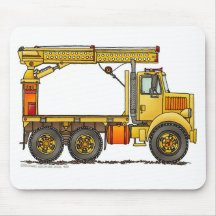 Boomed Flatbed Truck Construction Mouse Pad