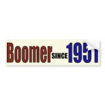 BOOMER 1951 BUMPER STICKER