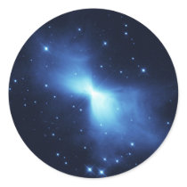 Boomerang nebula in space round stickers