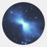 Boomerang nebula in space round stickers