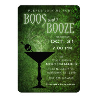 Green poison drink Boos and Booze Halloween Party Invitation