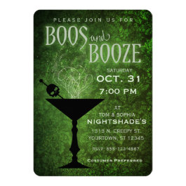 Boos and Booze Halloween Party Invitation