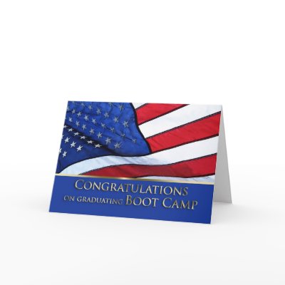 Boot Camp Graduation Congratulations- American Fla Greeting Card by PamJArts
