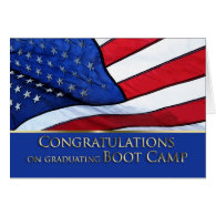 Boot Camp Graduation Congratulations- American Fla Greeting Card