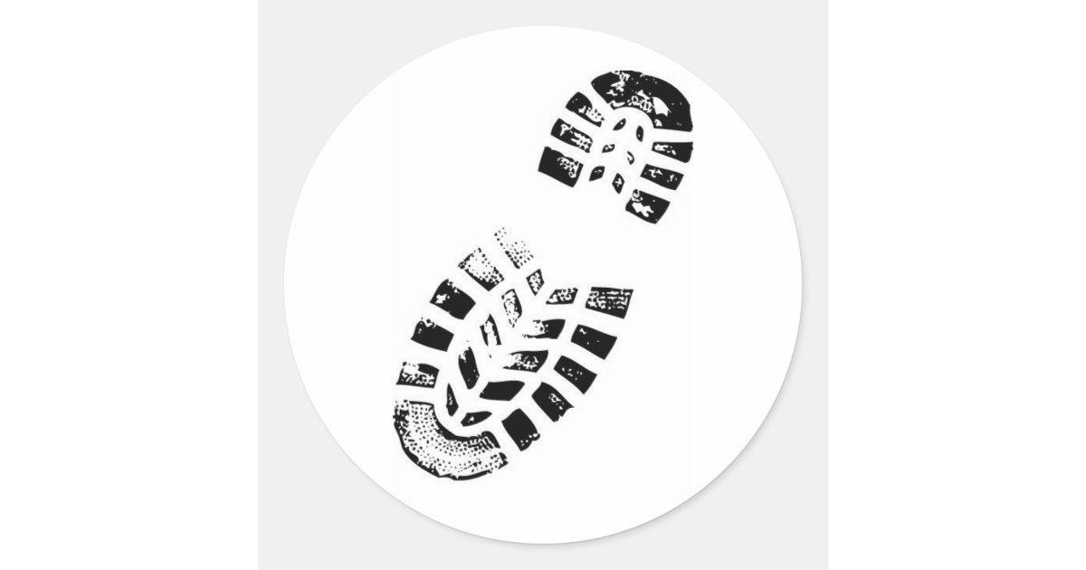 boot print classic round sticker Zazzle