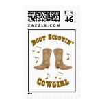 Boot Scootin' Cowgirl Postage Stamps