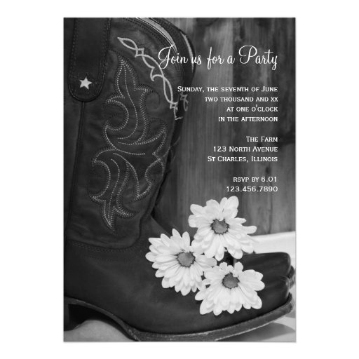 Boots and Daisies Country General Party Invitation